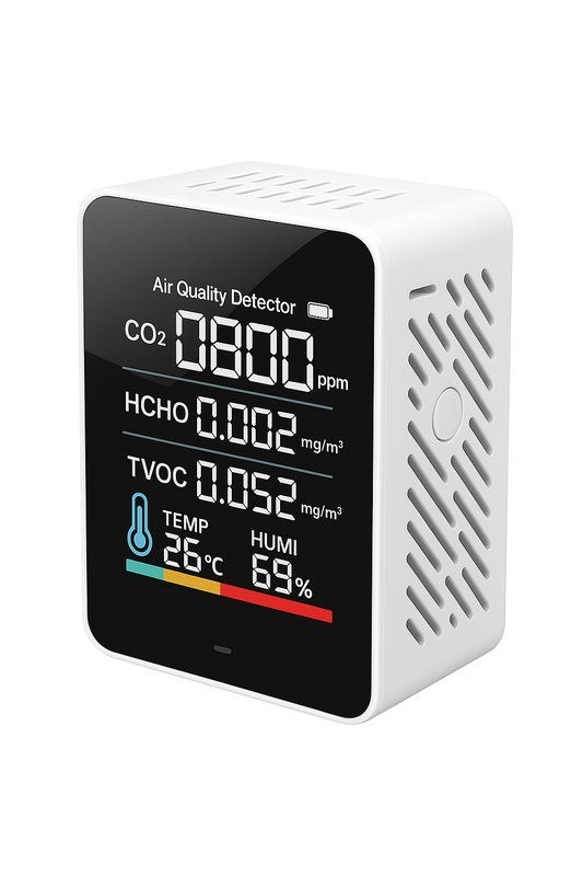 5 w 1 cyfrowy Monitor jakości powietrza CO2 HCHO TVOC Monitor temperatury i wilgotności wielofunkcyjny Tester domowy miernik CO2 termometr